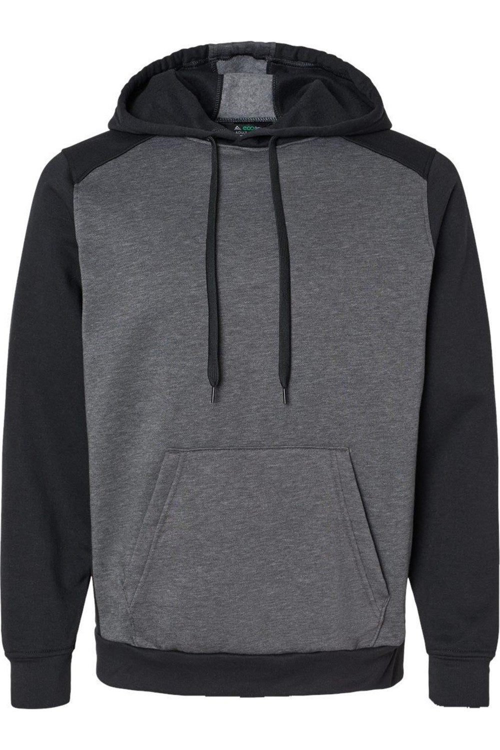 

Augusta Sportswear Eco Revive Трехсезонная флисовая толстовка с капюшоном Triblend, цвет carbon heather/ black