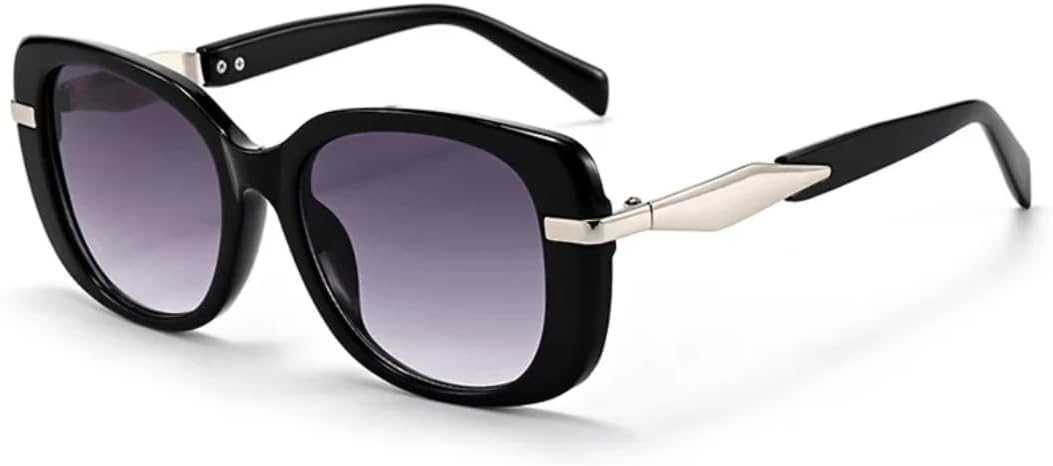 

Винтажные квадратные солнцезащитные очки для женщин, модные, очень большие, с защитой от УФ-излучения UV400, для мужчин, в стиле панк, конфетные цвета TVTBBVV, Black-gray