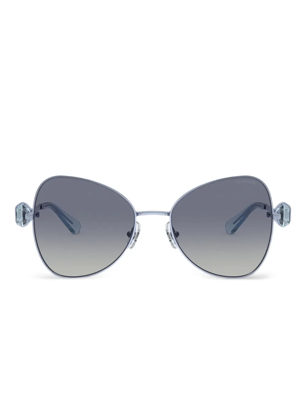 

Геометрические солнцезащитные очки, украшенные кристаллами Swarovski Eyewear, синий
