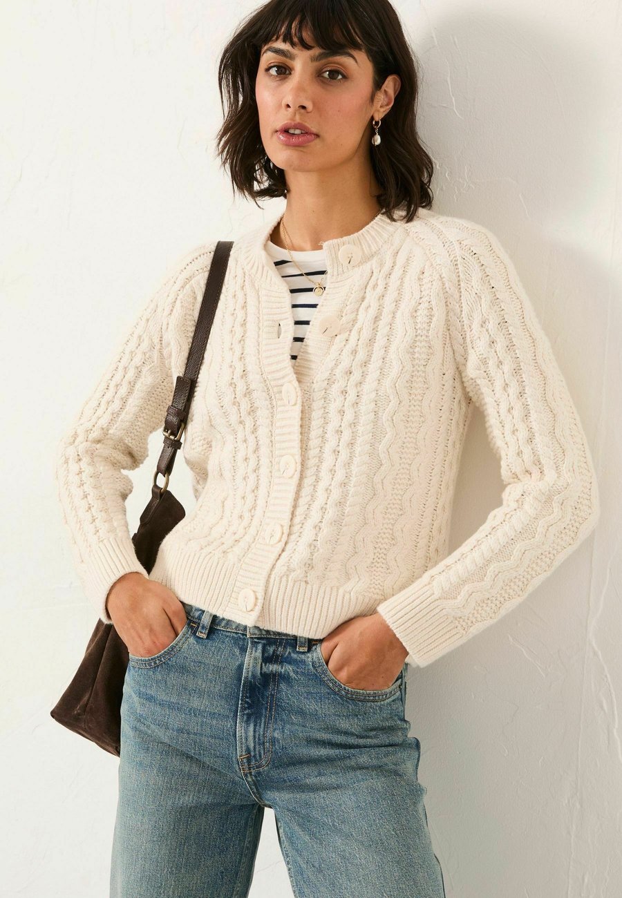 

Кардиган FatFace Cardigan, Chalk White/White