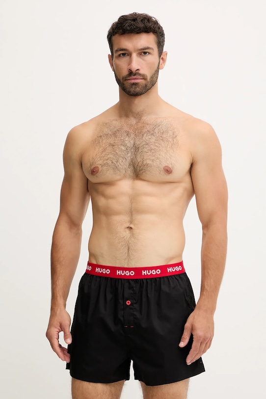

Комплект из 3 хлопковых боксеров woven boxer triplet HUGO, черный