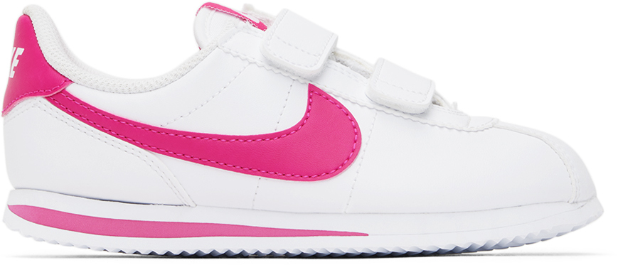 

Детские белые кроссовки Cortez Basic SL Little Kids Nike, цвет White/Pink prime