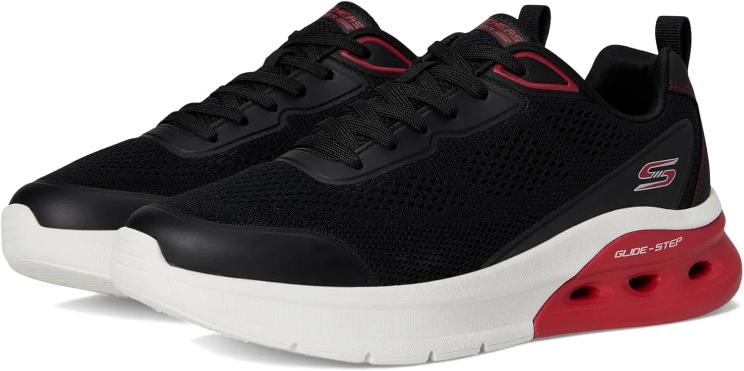 Мужские кроссовки Skechers Bobs Glide Step Arc Waves 2.0-Class Rank, Black White — фото 2