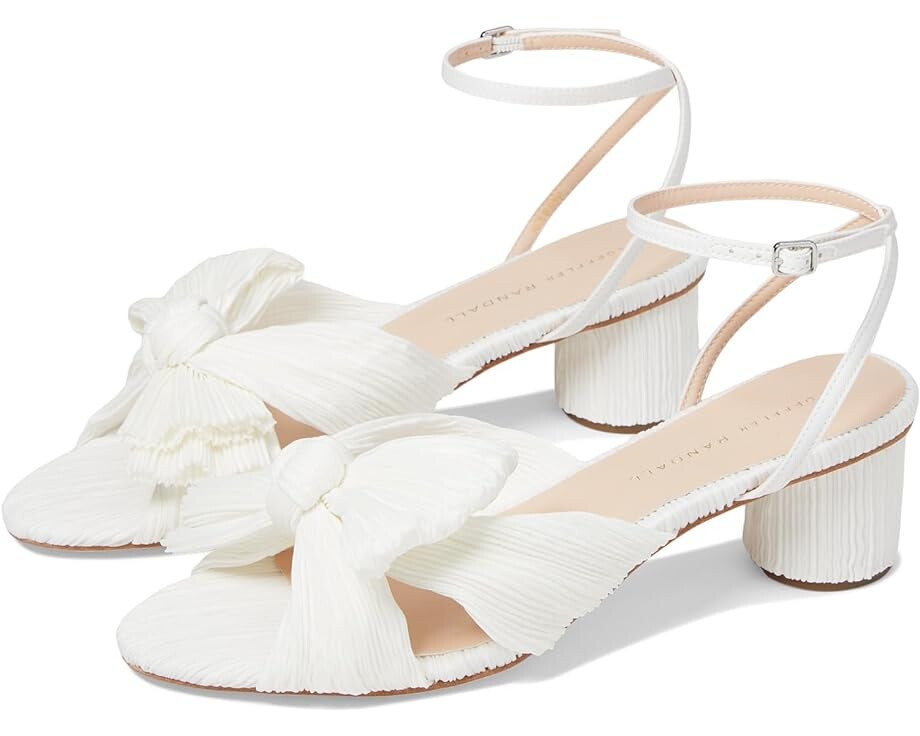 

Туфли Loeffler Randall Dahlia Pleated Knot Mule with Ankle Strap, белый
