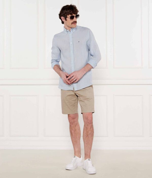 Льняная рубашка пигментно окрашенная Regular fit Tommy Hilfiger, синий — фото 2