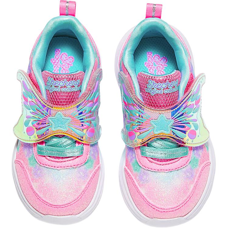 Skechers Kids Низкие нескользящие амортизирующие туфли для малышей розового цвета для младенцев и малышей — фото 2