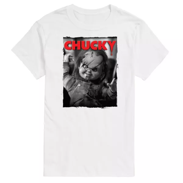 

Футболка с принтом «Big & Tall Chucky Attack» Licensed Character, белый