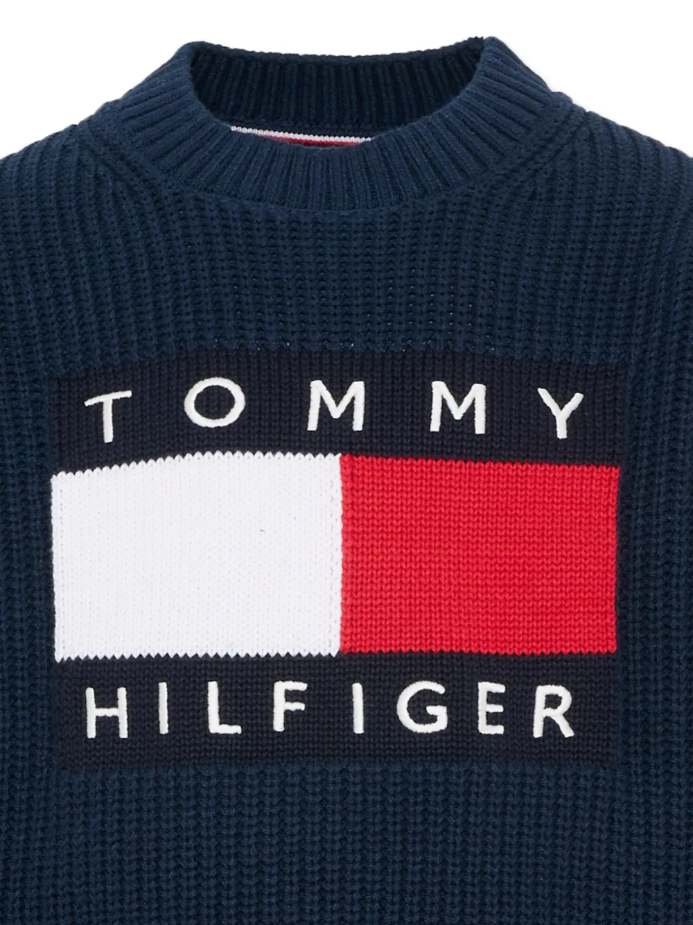 Вязаный свитер Heritage Flag Tommy Hilfiger Junior, синий — фото 3