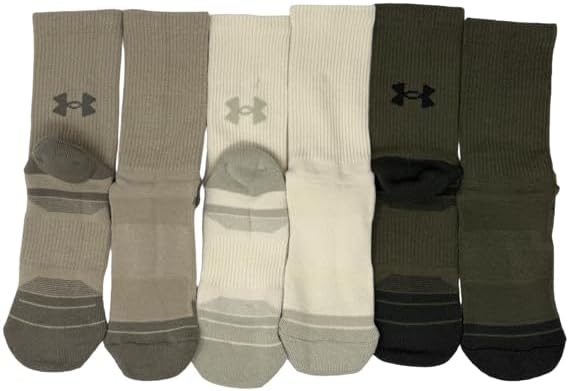 

Under Armour мужские носки UA Performance Tech Cushioned Crew - набор из 6 пар, Beige/Cream/Green