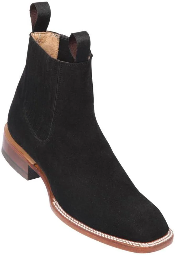 

Мужские короткие ботинки до щиколотки с квадратным носком, ручной работы, ковбойские ботинки для родео, Botin Vaquero Rodeo с квадратным носком Nuestratradicionmex, черный