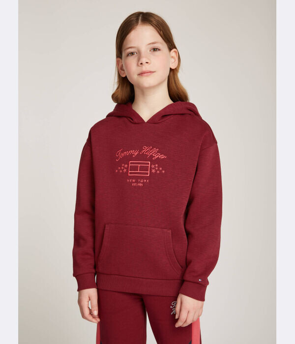

Толстовка детская Tommy Hilfiger с вышивкой, бургундия