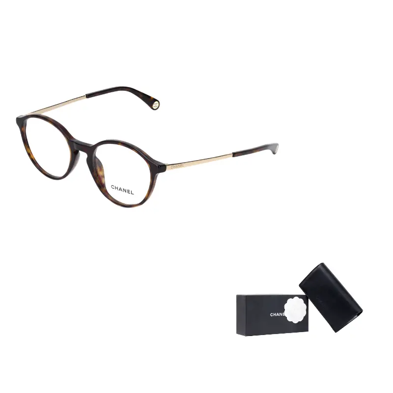 

Ацетатная оправа для очков неправильной формы унисекс в черепаховом цвете CHANEL, коричневый