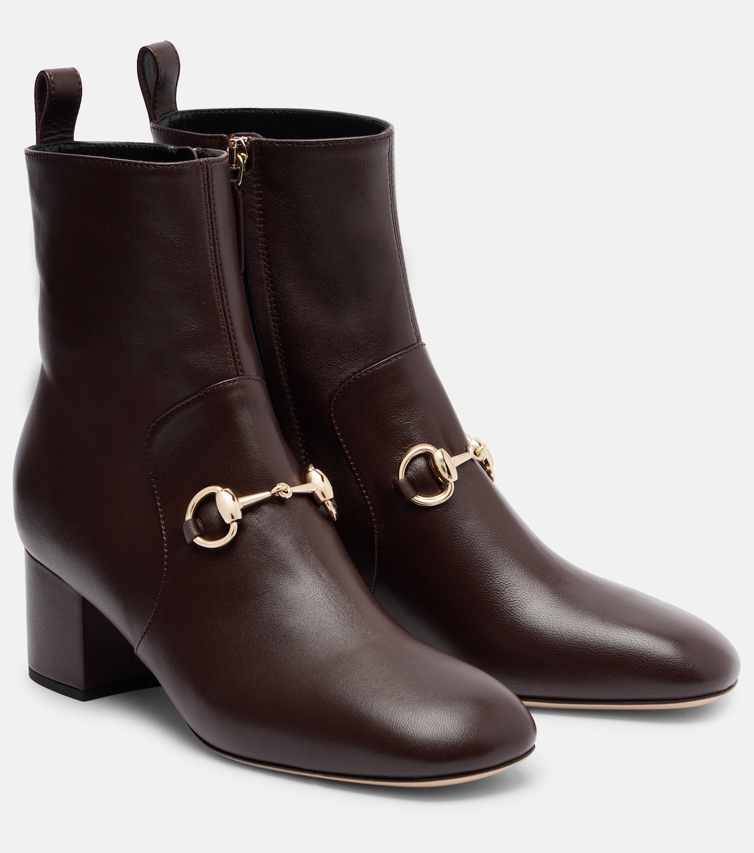 Ботильоны из кожи Horsebit Gucci, Burleywood