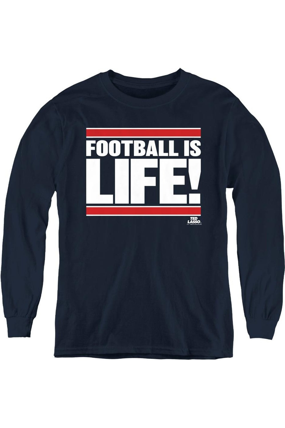 

Футболка с длинным рукавом для детей "Ted Lasso: Футбол - это жизнь" Gildan, темно-синий