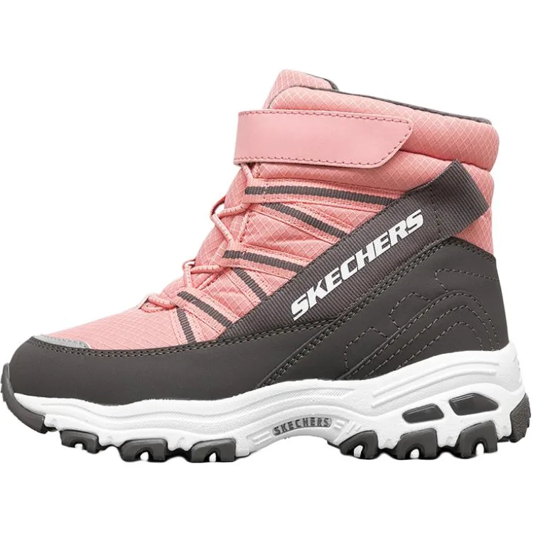 Skechers DLITES детские повседневные кроссовки с противоскользящей подошвой, амортизацией и устойчивостью к истиранию, розово-серые, для подростков