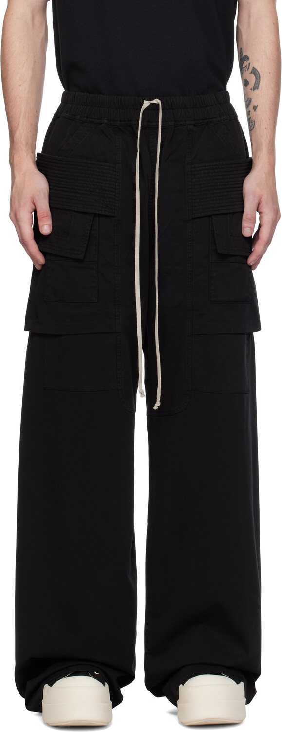 

Широкие брюки-карго Porterville Creatch с завязками на талии Rick Owens DRKSHDW, черный