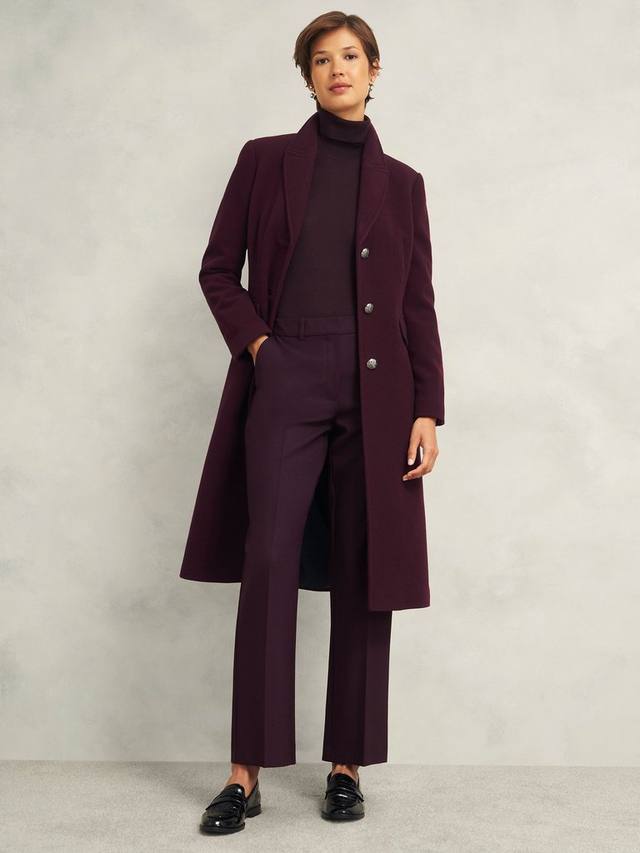 

Роскошное шерстяное пальто миниатюрной эдвины Hobbs, цвет Wine