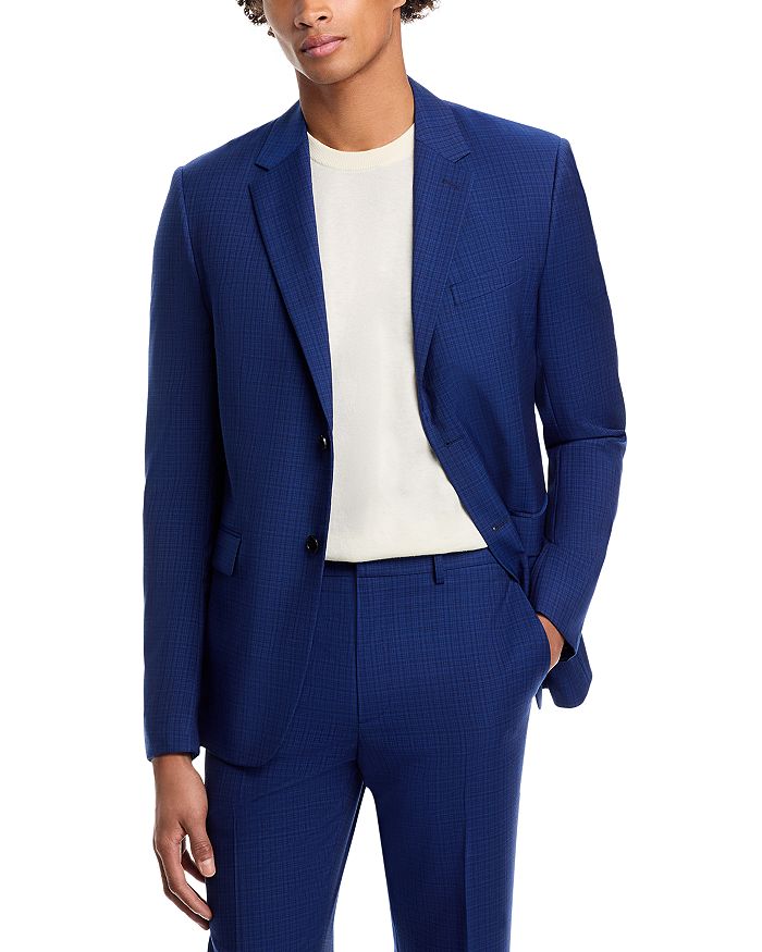

Пиджак Chambers Slim Fit в клетку для пошива Theory, синий