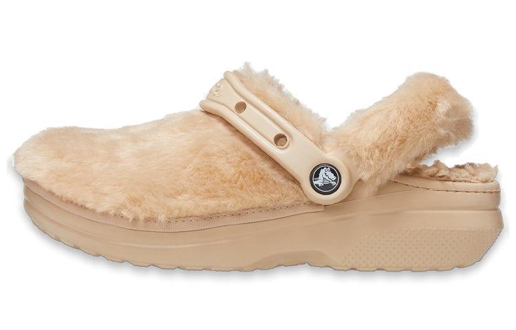 Слипоны (WMNS) Crocs Classic Fur Sure Clogs 'Chai' 207303-212, коричневый — фото 2