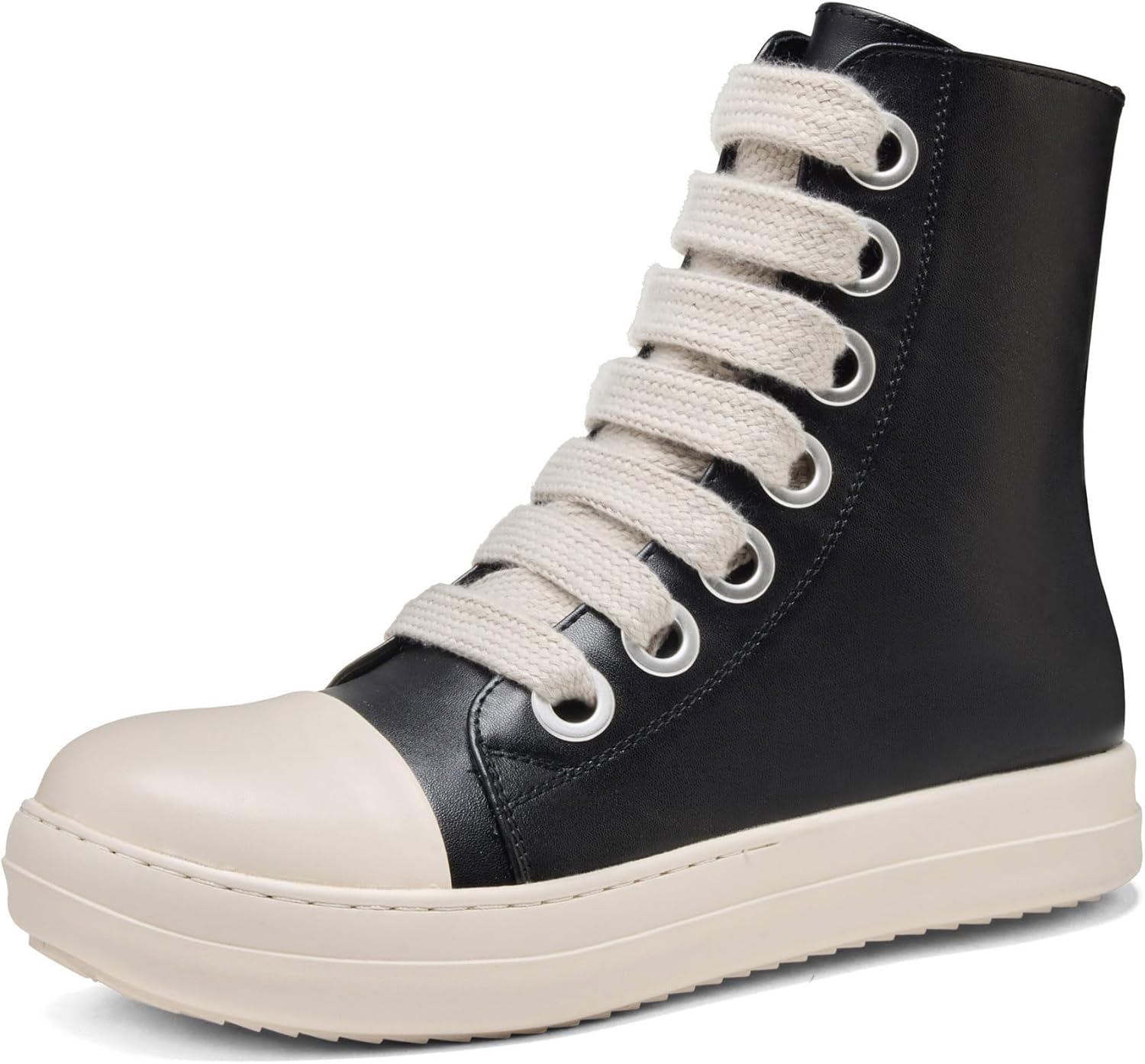 

Кроссовки MOFEEDOUKA с высоким верхом для мужчин, удобные прогулочные туфли на платформе из искусственной кожи с молнией, черный