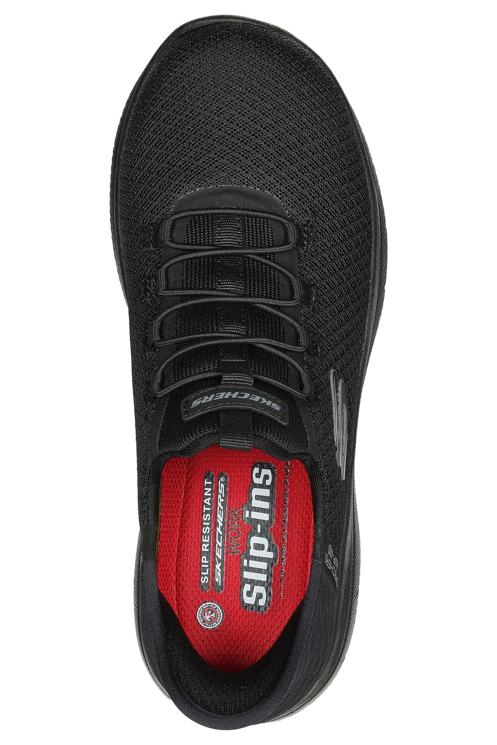 Слипоны для работы: нескользящие женские саммиты enslee Skechers, черный — фото 4