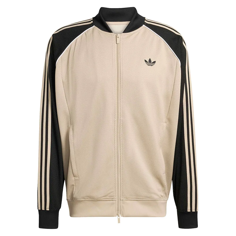 Толстовка adidas Originals Loose Mesh на молнии, бежевый — фото 3