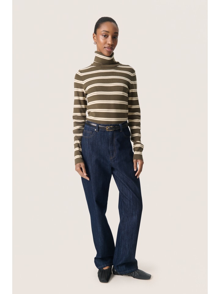 

Приталенный вязаный свитер SLSpina цвета Tarmac с полосками Sandshell Soaked in Luxury