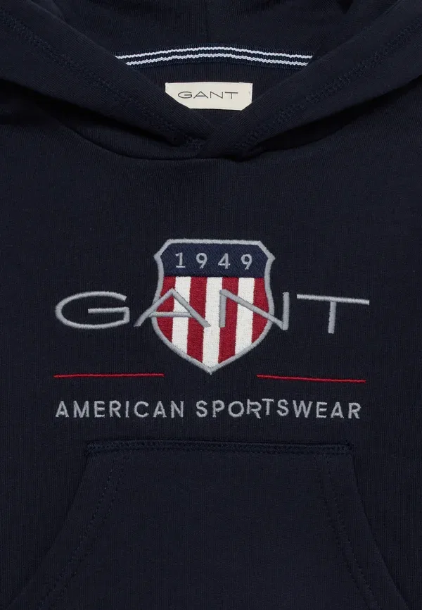 Толстовка с капюшоном Archive shield hoodie Gant, вечерний синий — фото 3