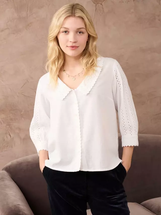 

Блуза Brora Organic Cotton Chelsea Collar, белый