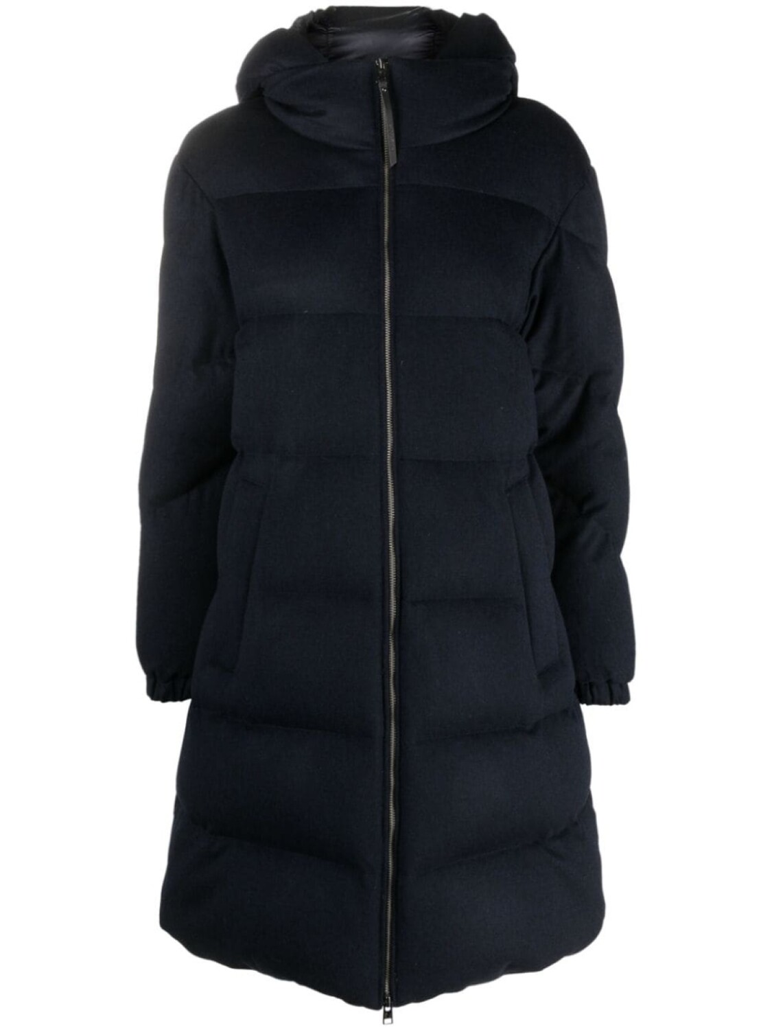 

Woolrich шерстяной пуховик с воротником-воронкой, синий