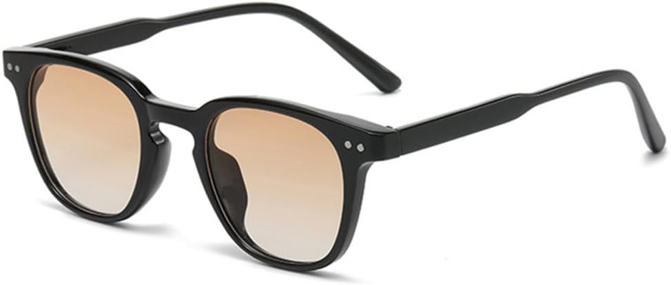 

Женские солнцезащитные очки MUTYNE Fashion Square в винтажном стиле с прозрачными градиентными линзами, мужские солнцезащитные очки UV400 с заклепками, Black Tea Gradient