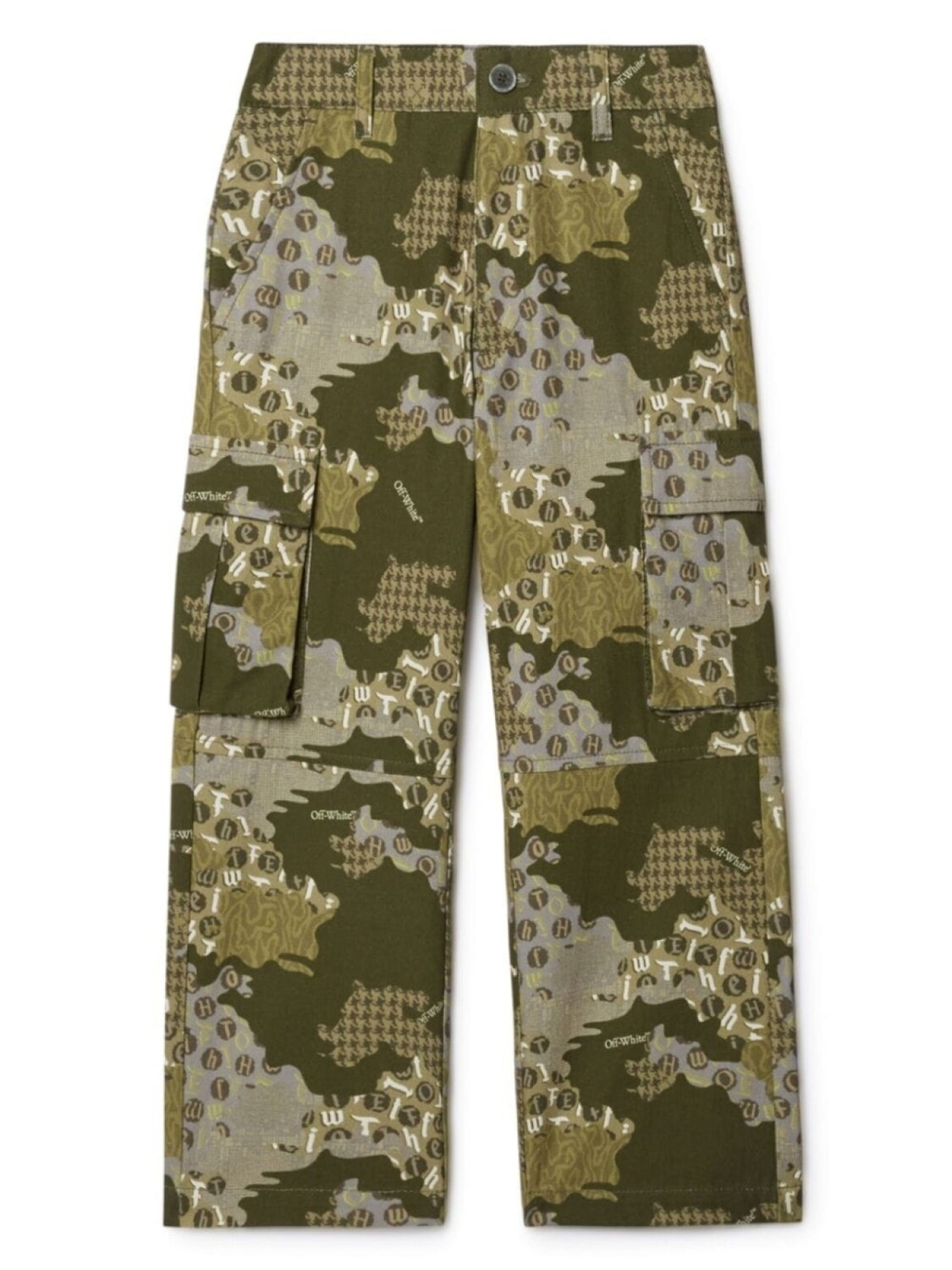 

Off-White Kids брюки карго Crazy Camo, зеленый