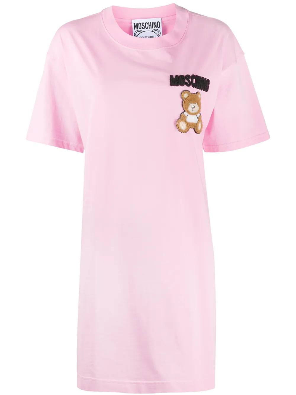 

Платье-футболка с аппликацией из тюля Moschino, розовый