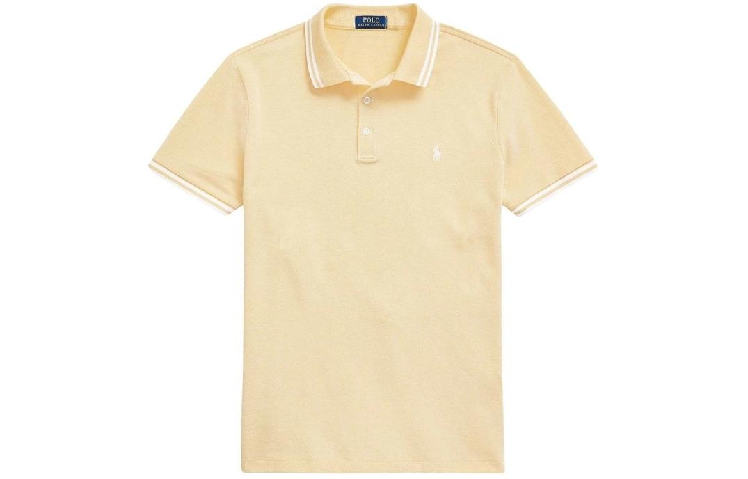 Футболка поло мужская бежево-желтая Polo Ralph Lauren — фото 2