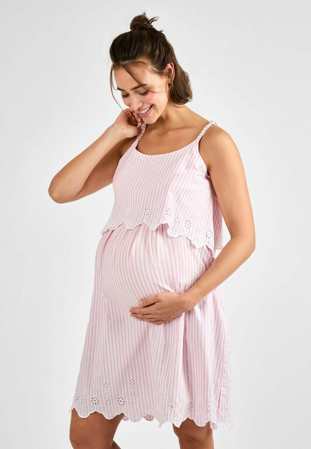 

Ночная рубашка STRIPE BRODERIE MATERNITY NURSING JoJo Maman Bébé, розовый