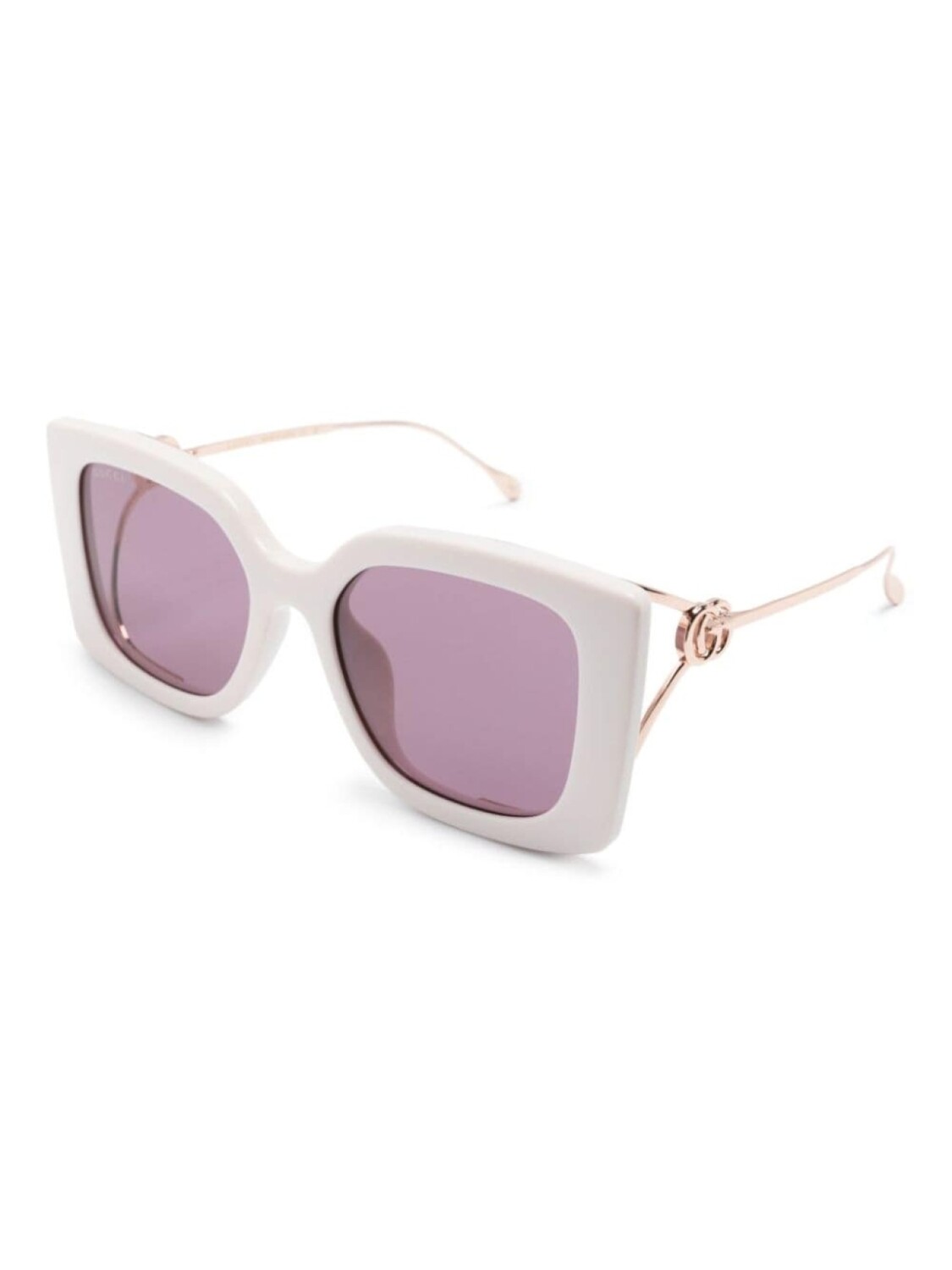 Солнцезащитные очки в массивной оправе с логотипом Double G Gucci Eyewear, розовый — фото 2
