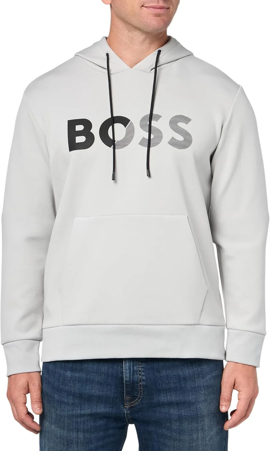 BOSS худи с капюшоном и тисненым логотипом