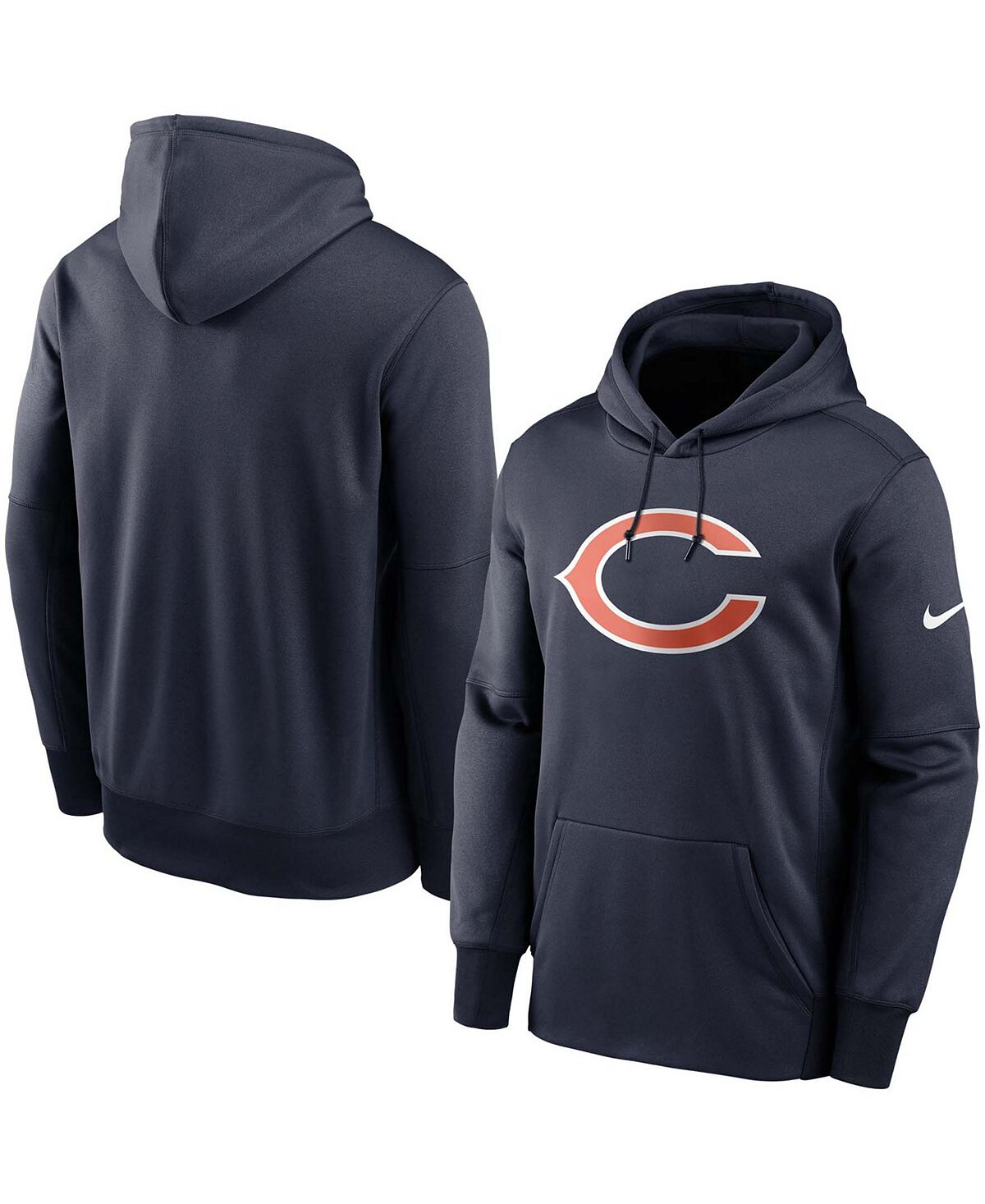 

Мужской темно-синий пуловер с капюшоном и логотипом Big and Tall Chicago Bears Fan Gear Primary Logo Therma Performance Nike