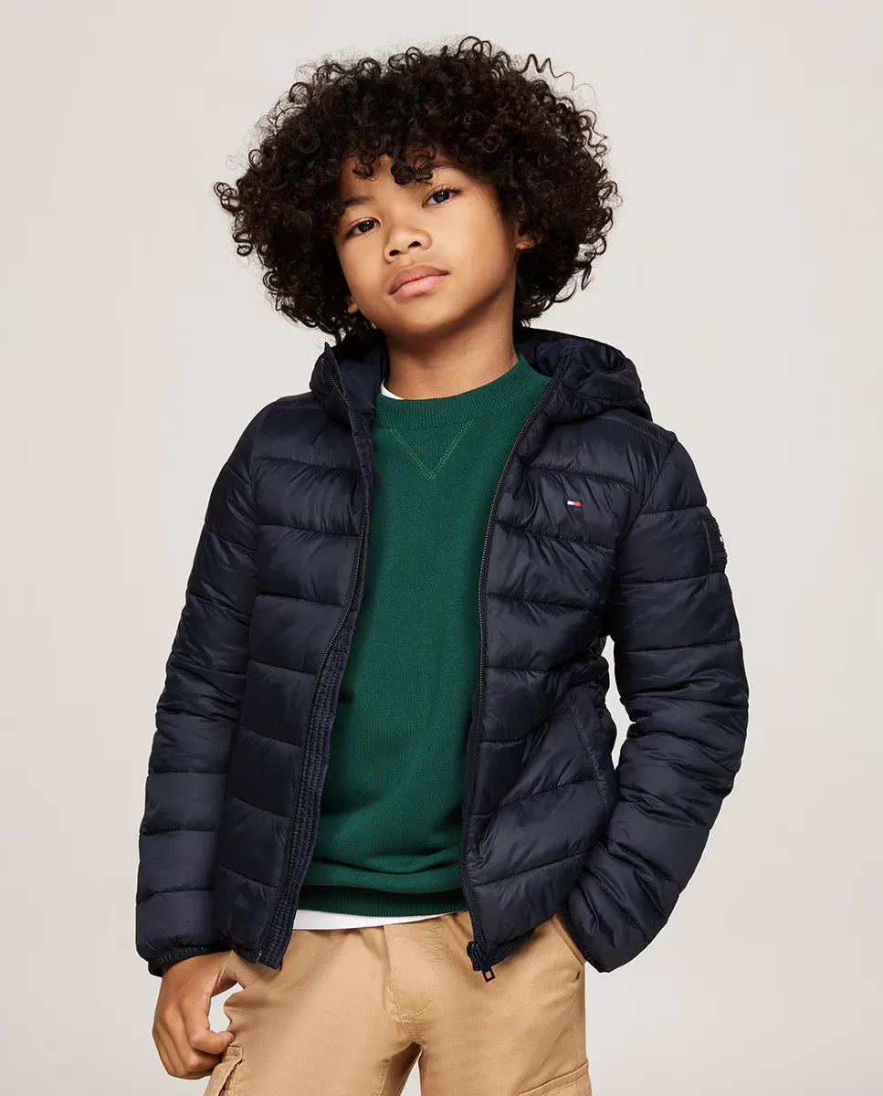 

Пуховик для мальчика с капюшоном Tommy Hilfiger, синий