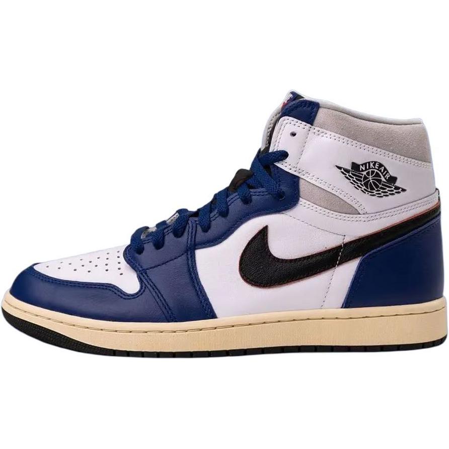 Jordan Air 1 устойчивые к истиранию высокие детские баскетбольные кроссовки white blue — фото 3