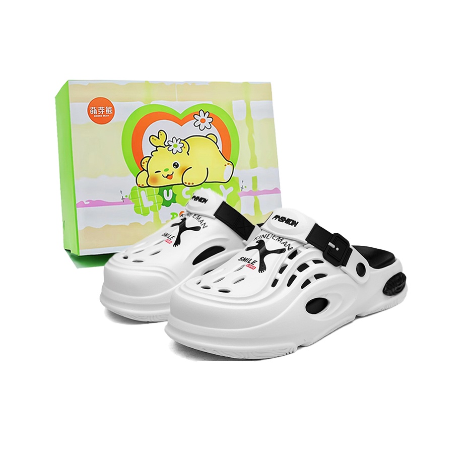 

Budding Bear Клоги мужские бело-черные, цвет White Black