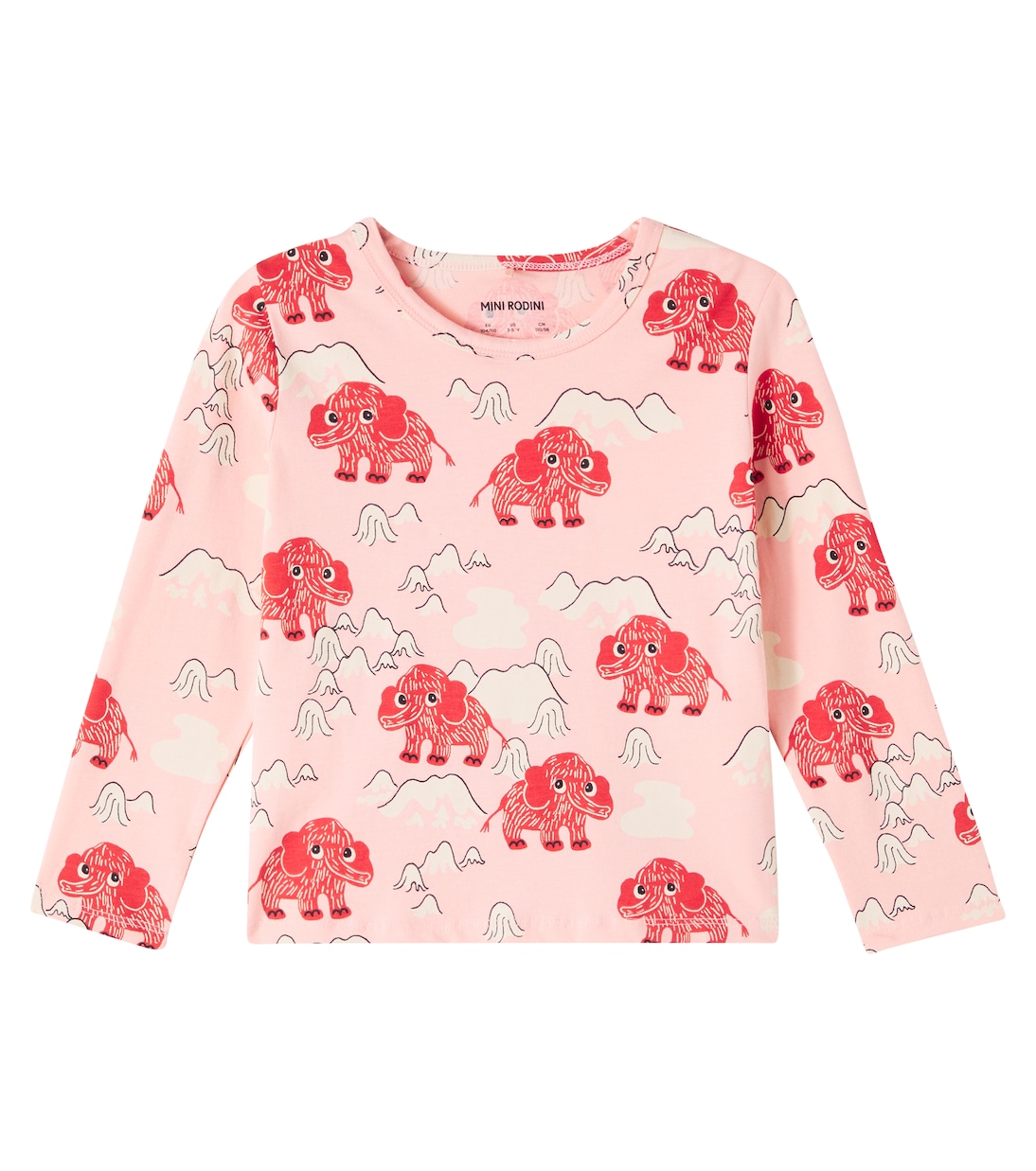 

Футболка Mammoth из хлопкового джерси Mini Rodini, розовый