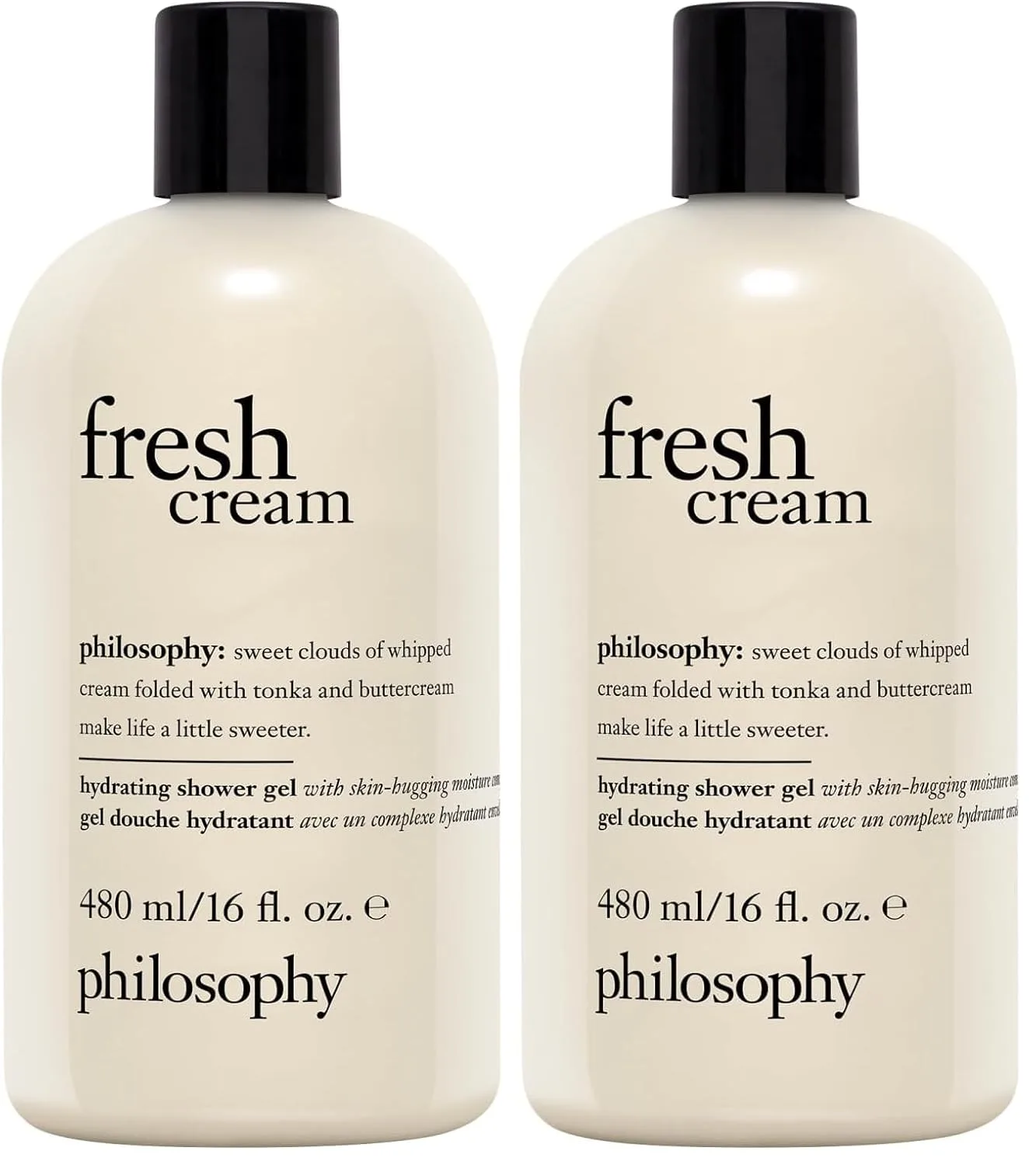 Гель для душа Philosophy Fresh Cream с нотами ванили, взбитых сливок и бобов тонка. 473 мл (2 шт.), White