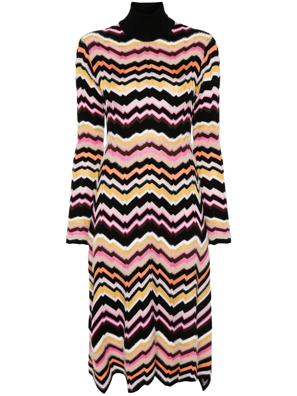 

Платье миди с узором зигзаг Missoni, черный
