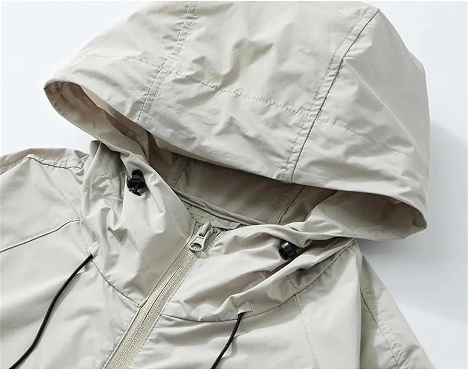 Куртка мужская спортивная с капюшоном, легкая, повседневная, на молнии, Light Gray9 — фото 2