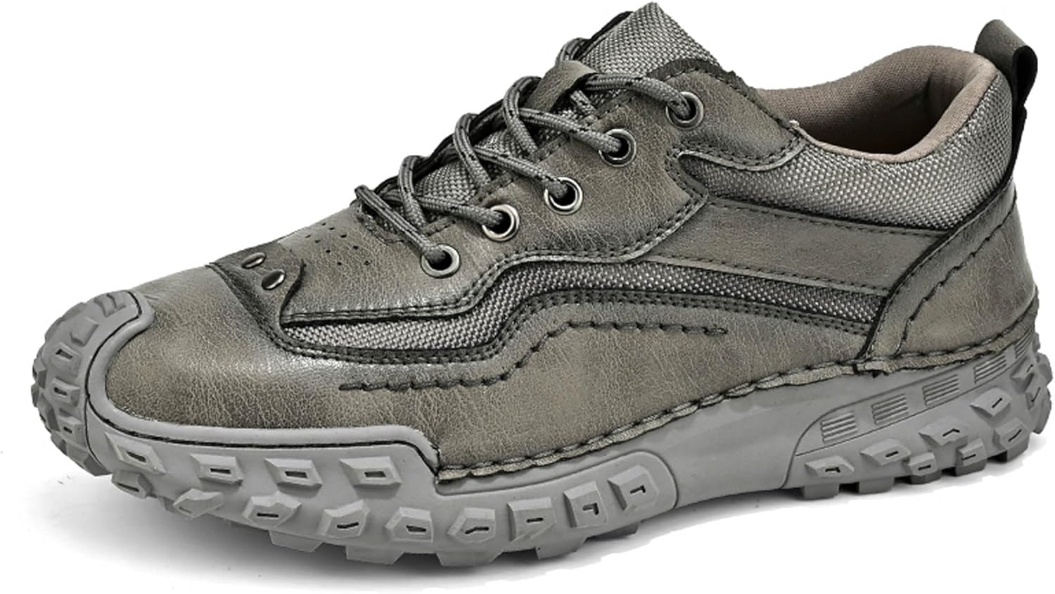 

Мужские кожаные дышащие кроссовки с противоскользящей подошвой, удобные модные спортивные кроссовки, легкие мужские кроссовки для ходьбы и вождения Dzbajrqm, серый