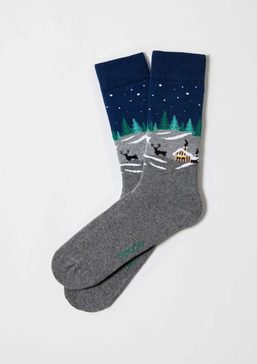 

Унисекс серые высокие носки из органического хлопка Besocks, серый