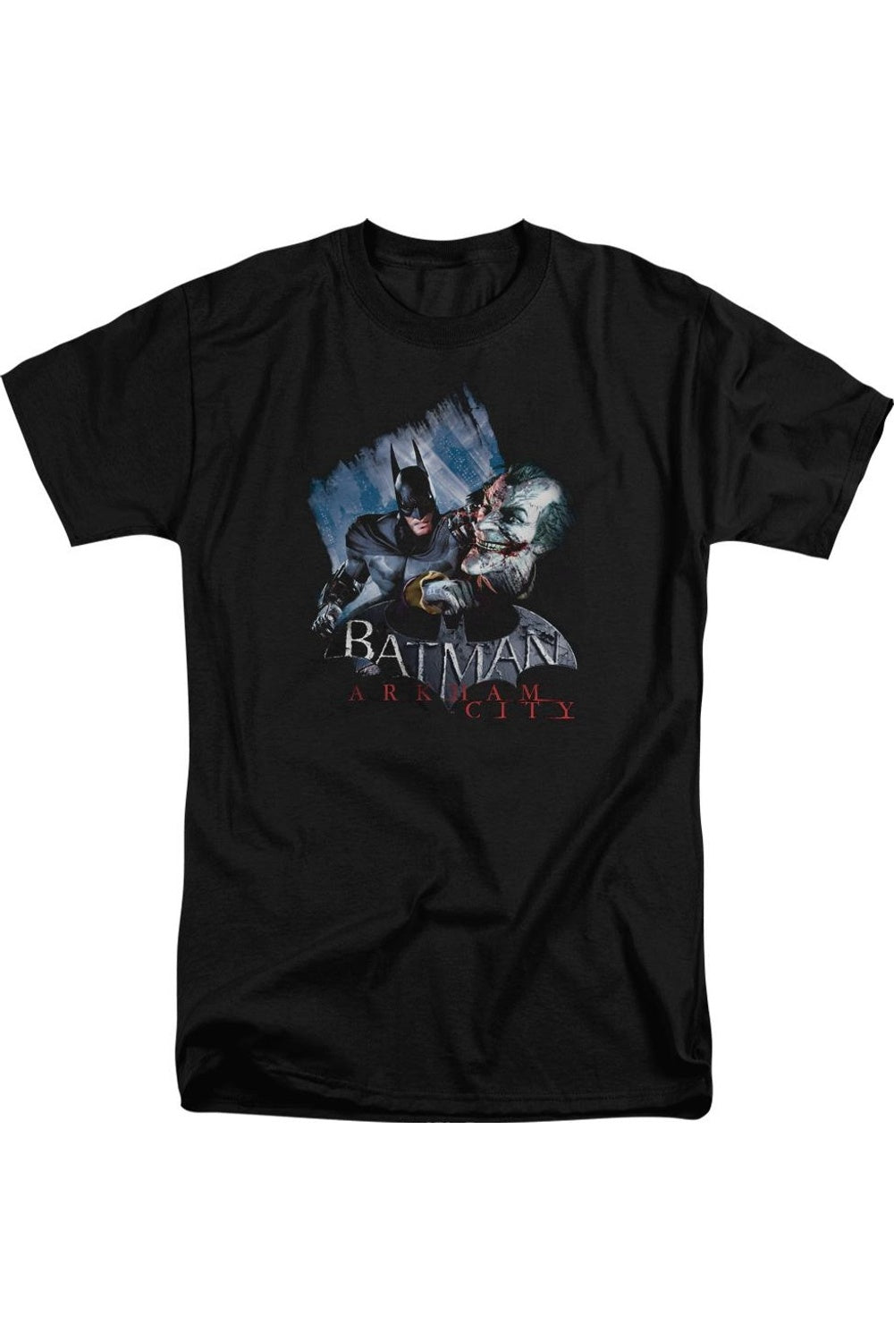 

Batman Arkham City Jokes On You! Короткий рукав для взрослых, высокая футболка / футболка Gildan, черный