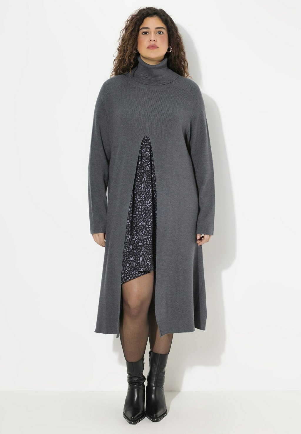 

Вязаное платье EXTRA LONG SLEEVE TURTLENECK Ulla Popken, серый