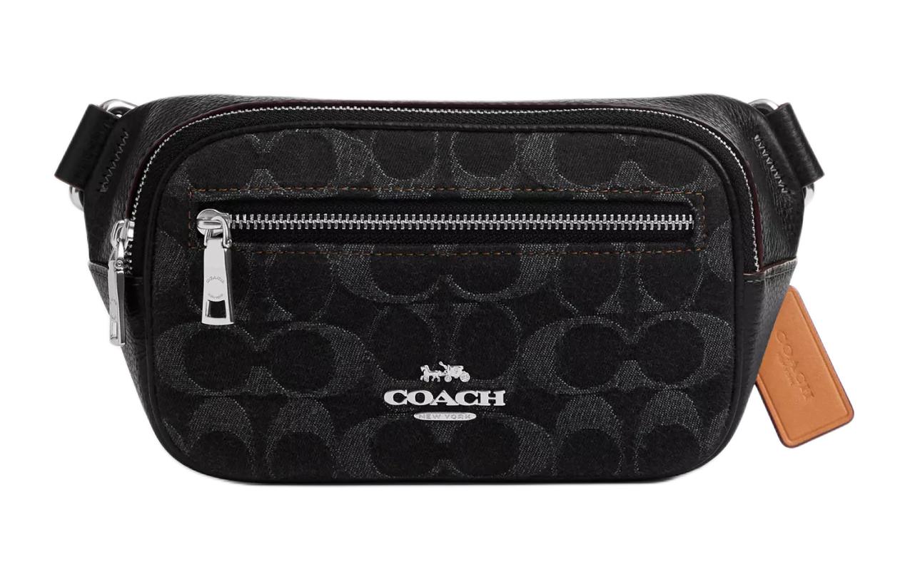 

COACH Джинсовый наплечный поясной рюкзак мини унисекс черный